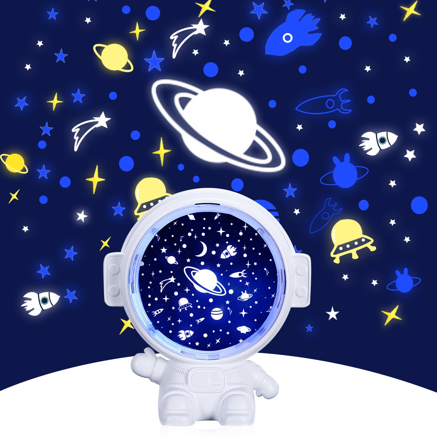 Galaxy Star Projector Starry Sky Night Light Астронавт Lamp Room Decr Gift Child Kids Baby Christmas Spaceman Projection