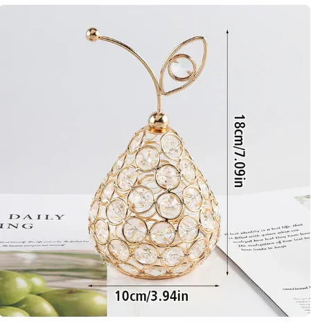 Ornament-Geschenke für Zuhause, Hochzeitsdekoration: 3D-Strass-Birnen-Apfel-Ornament mit glitzernden Kristall-Tisch-Bastelarbeiten, Dekorationen und Requisiten für die Fotografie – 10 Stück